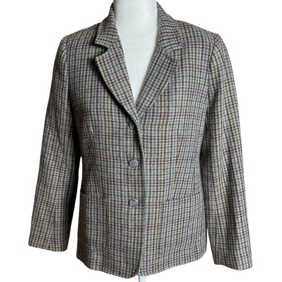 Appleseeds Blazer Tweed Wool Poly Pockets Waist Detail Elegant Classic Womens 6 - Picture 1 of 12